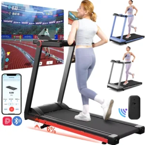 3.5HP Foldable Treadmill w/6% incline walking pad
