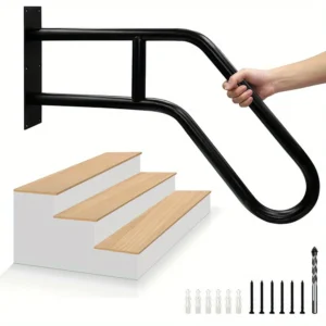 Matte Black U-Shaped Stair Handrail